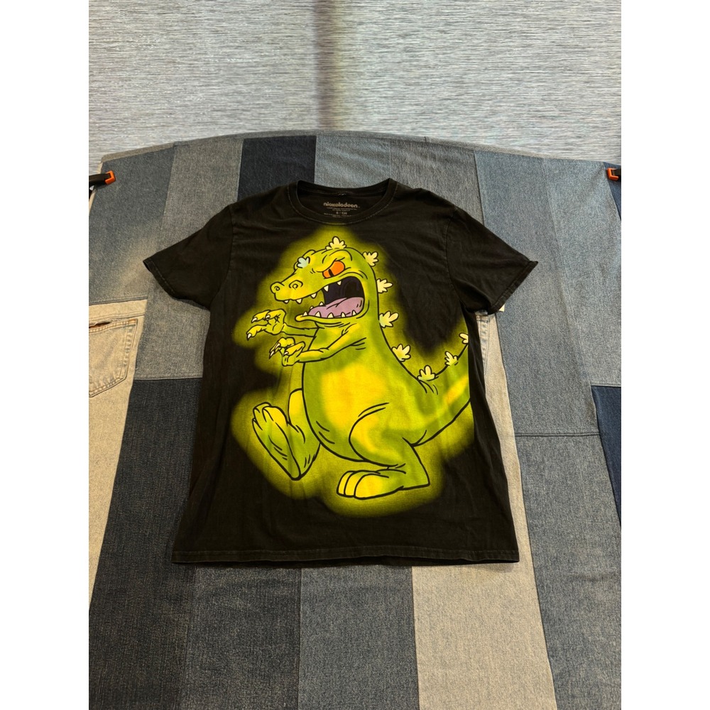 Nickelodeon Rugrats Reptar Graphic T-Shirt Mens Small‎ Black Green 2022 Viacom